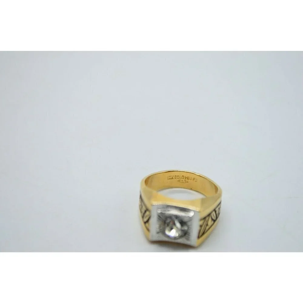 CLARK AND COOMBS 10K GF Men's Faux Diamond Clear R